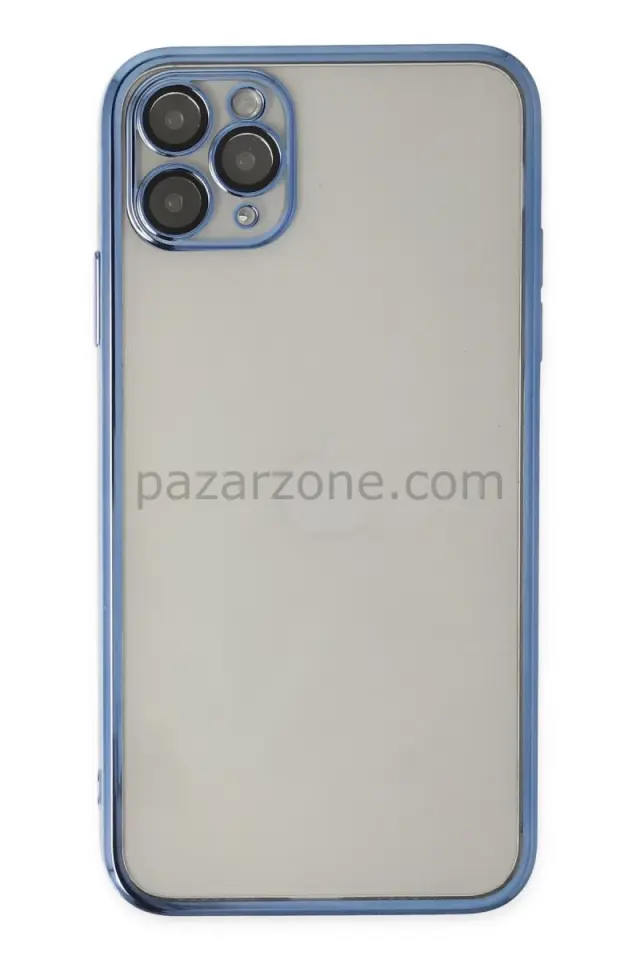 Newface Apple iPhone 11 Pro Kılıf Razer Lensli Silikon - Açık Mavi