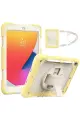 Newface Apple iPad 10.2 (7.nesil) Kılıf Strap New Tablet Kapak - Sarı