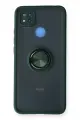Newface Xiaomi Redmi 9C Kılıf Montreal Yüzüklü Silikon Kapak - Yeşil