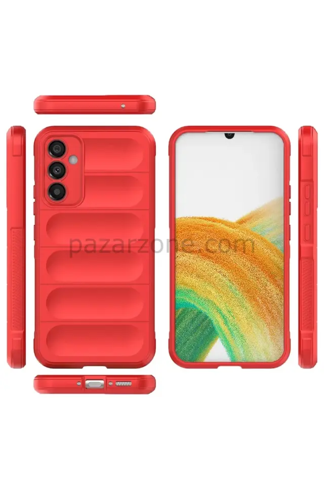 Newface Samsung Galaxy M34 5G Kılıf Optimum Silikon - Kırmızı