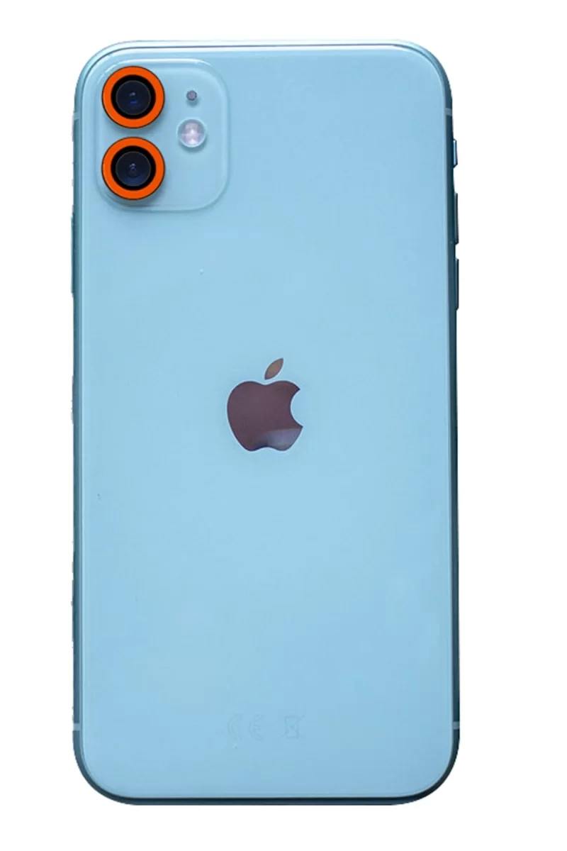 Newface Apple iPhone 11 Neon Fosforlu Kamera Lens - Turuncu