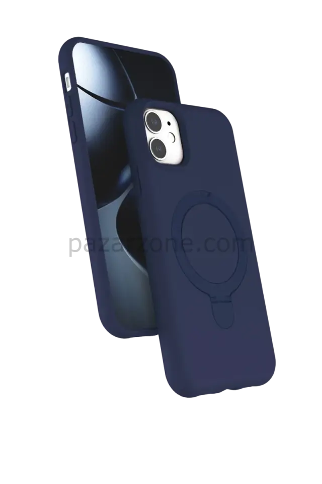Newface Apple iPhone 11 Regal Magsafe Standlı Kapak - Lacivert