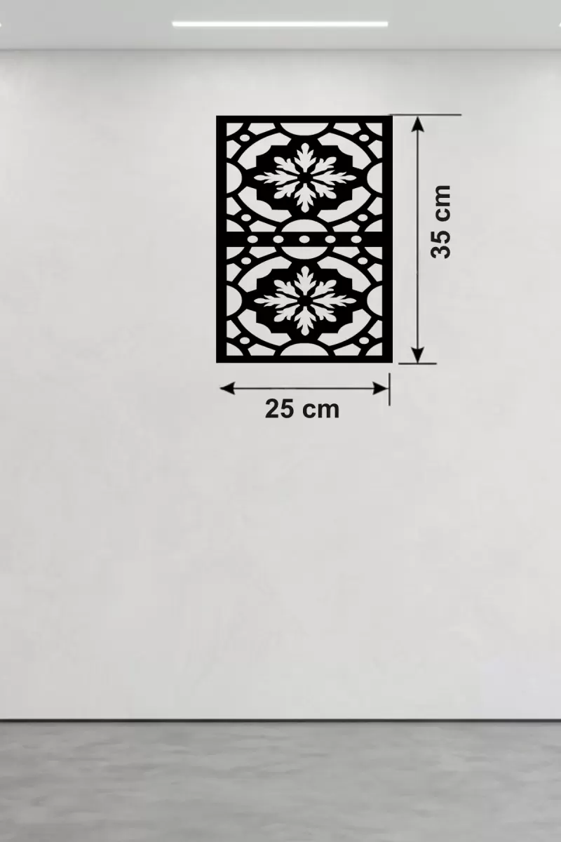 Kar Tanesi ve Barok Desenli Ahşap Duvar Tablosu - 25x35 cm Lazer Kesim Pano