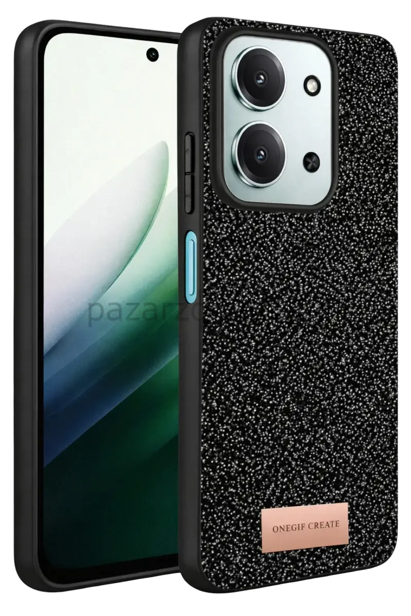 Onegif Xiaomi Redmi 15C 4G Bright Simli Kapak - Siyah