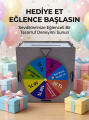 Renkli Şans Çarklı Para Biriktirme Oyunu Eğlenceli Tasarruf Kutusu Ahşap Challenge Kumbarası
