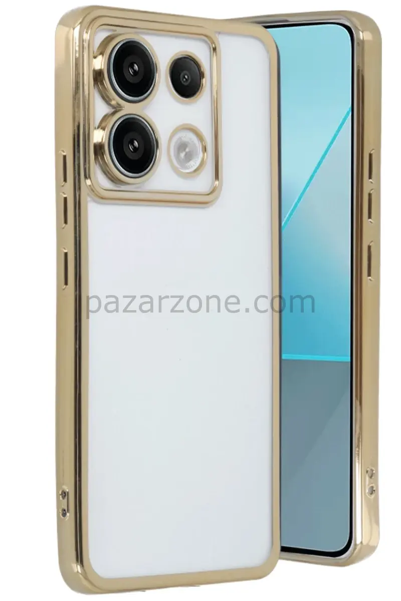 Newface Xiaomi Redmi Note 13 Pro 5G Kılıf Razer Lensli Silikon - Gold