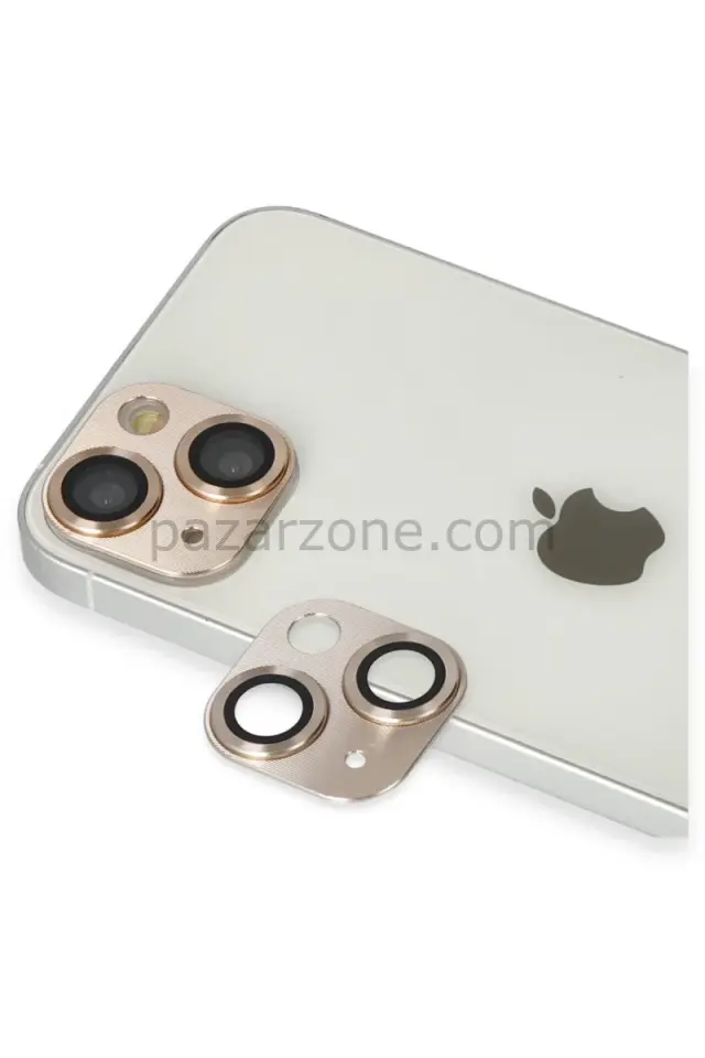 Newface Apple iPhone 13 Pers Alüminyum Kamera Lens - Gold