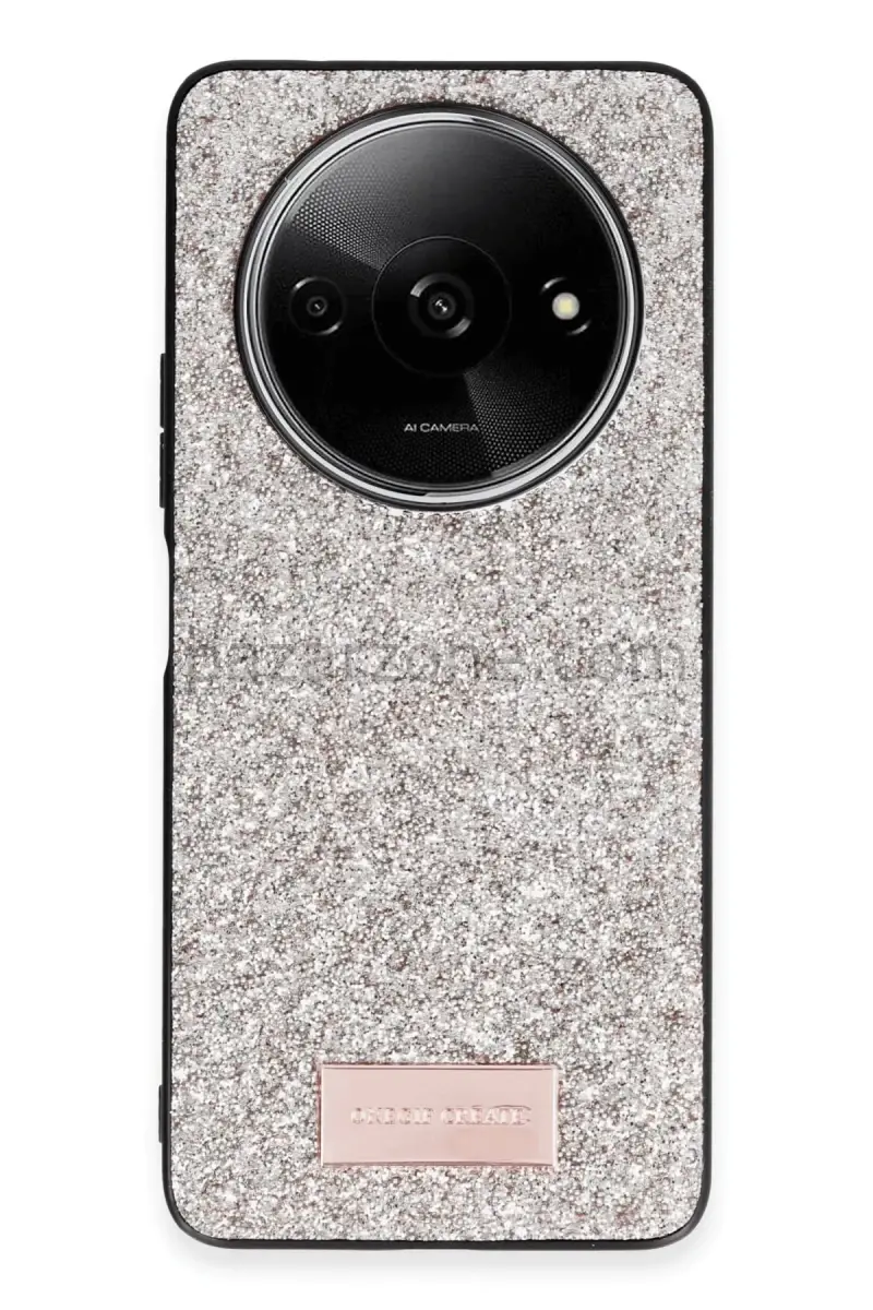 Onegif Xiaomi Redmi A3 4G Bright Simli Kapak - Gold
