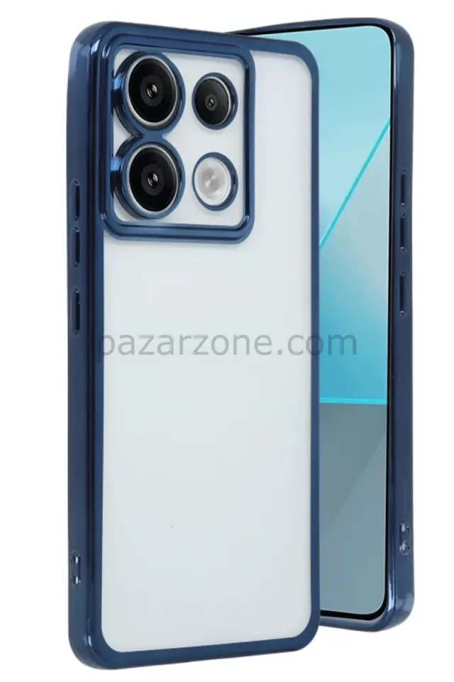 Newface Xiaomi Redmi Note 13 Pro 5G Kılıf Razer Lensli Silikon - Sierra Blue