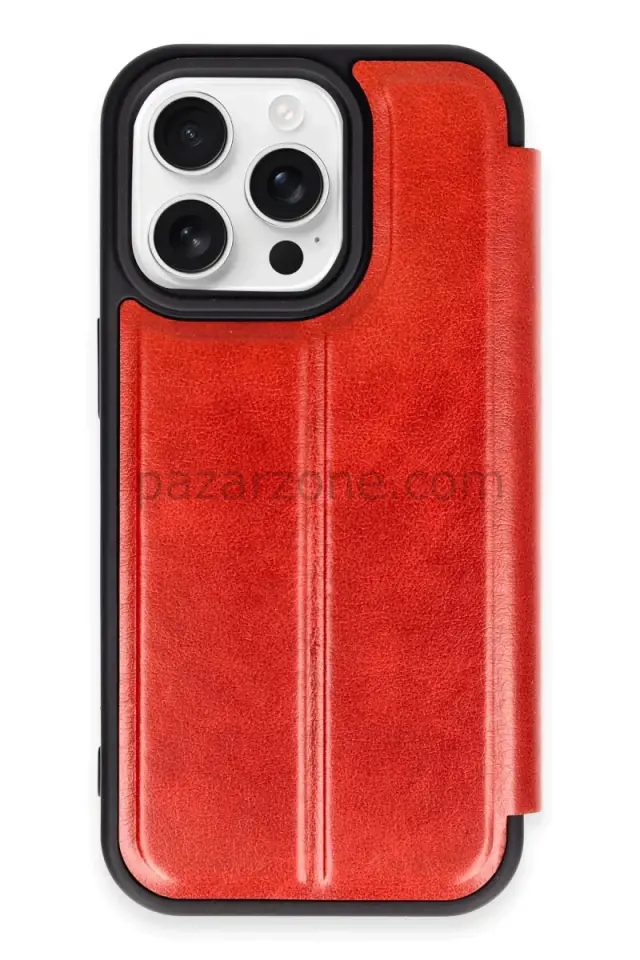 Newface Apple iPhone 14 Pro Kılıf Flip Cover - Kırmızı