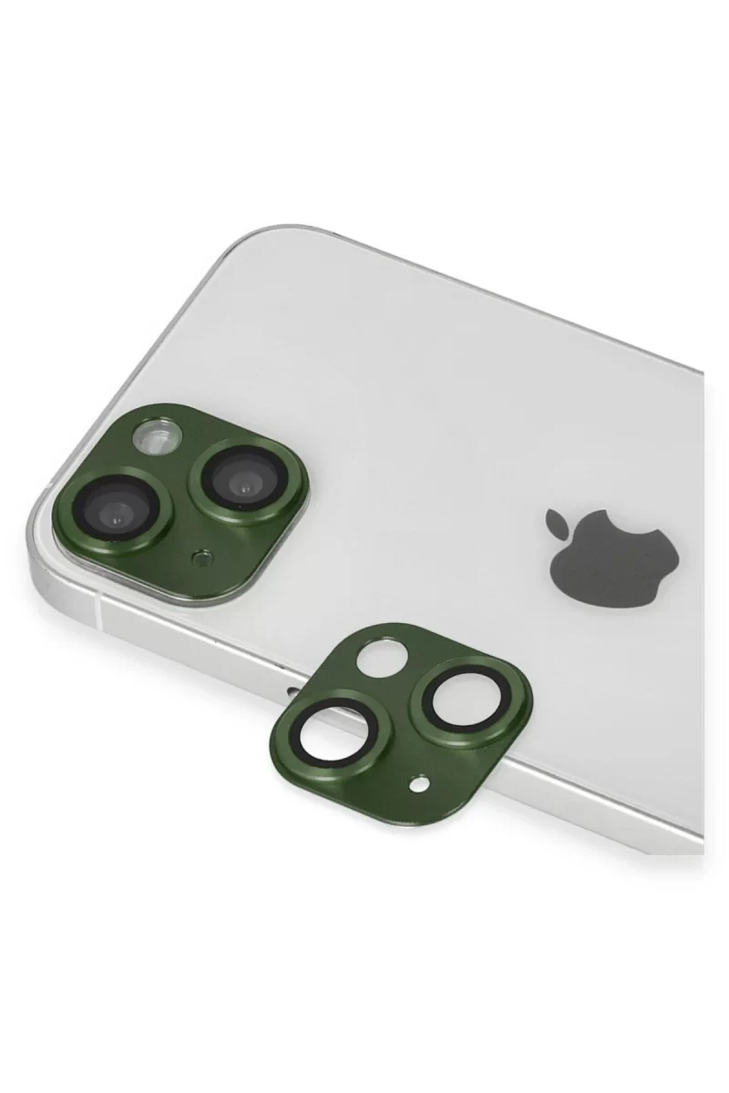 Newface Apple iPhone 13 Pers Alüminyum Kamera Lens - Yeşil