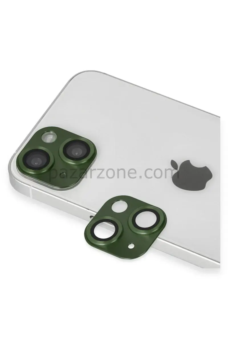 Newface Apple iPhone 13 Pers Alüminyum Kamera Lens - Yeşil