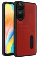 Newface Oppo A38 Sara Kartvizitli Deri Kılıf - Kırmızı