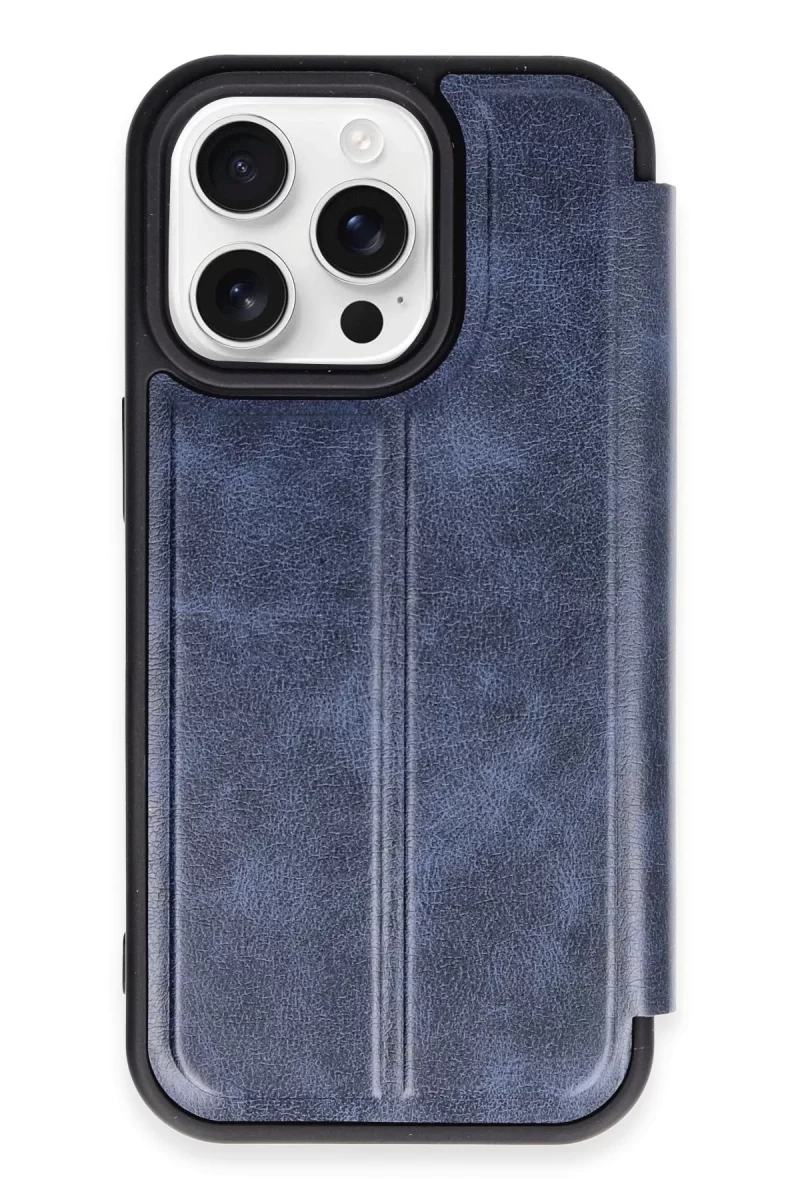 Newface Apple iPhone 14 Pro Kılıf Flip Cover - Lacivert