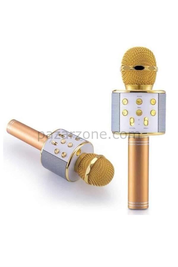 Karaoke Mikrofon Dahili Hoparlörlü Sd-usb-aux Girişli Bluetooth Hoparlör