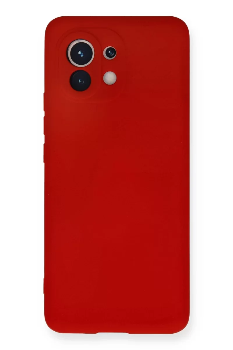 Newface Xiaomi Mi 11 Kılıf Nano içi Kadife Silikon - Kırmızı