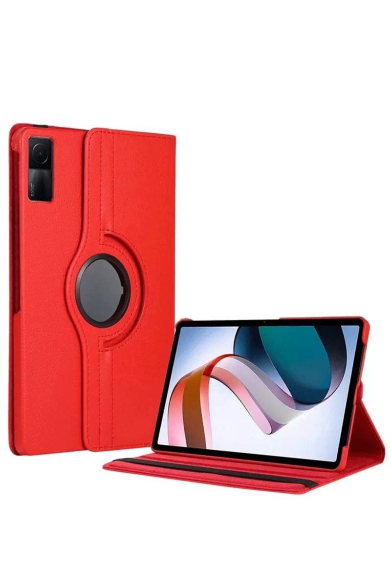 Newface Xiaomi Redmi Pad SE 4G Kılıf 360 Tablet Deri Kılıf - Kırmızı