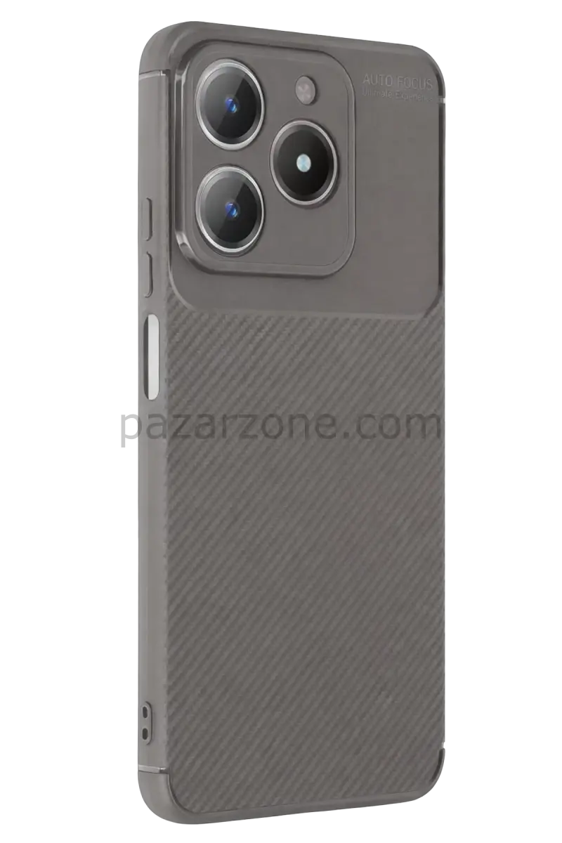 Newface Realme C61 Kılıf Auto Focus Karbon Kapak - Gri