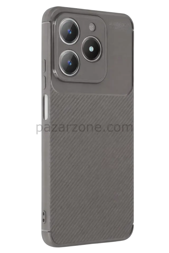 Newface Realme C61 Kılıf Auto Focus Karbon Kapak - Gri