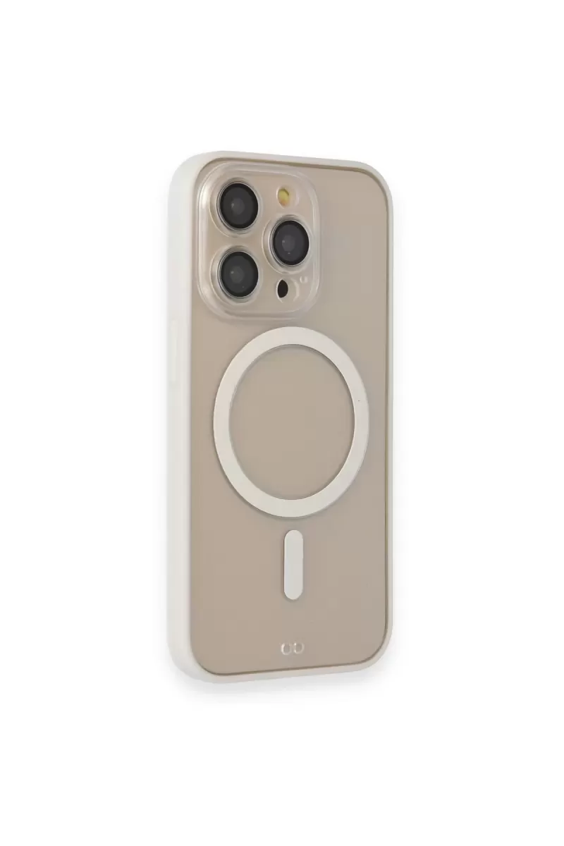 Newface Apple iPhone 14 Pro Kılıf Grand Magneticsafe Kapak - Beyaz