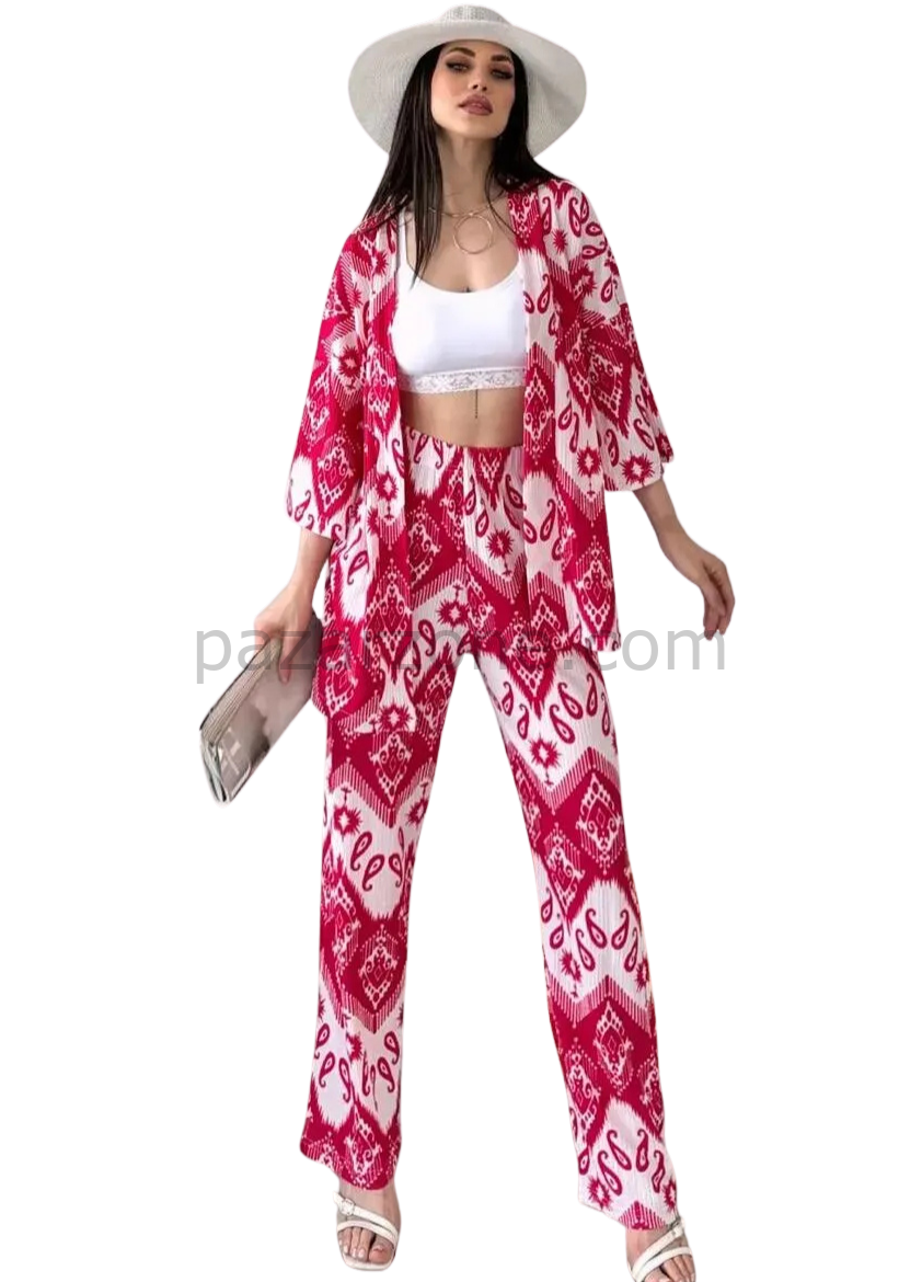 Alt Üst Takım Kimono- Desenli