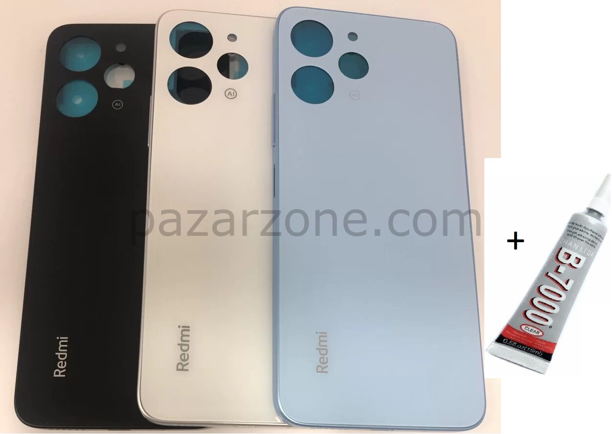 REDMİ 12 Arka Batarya Pil Kapağı SİYAH  (B7000 15