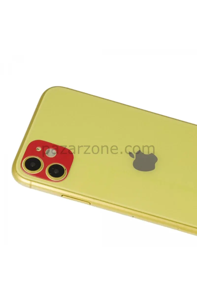 Newface Apple iPhone 11 Rainbow Kamera Lens Koruma Cam - Kırmızı