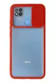 Newface Xiaomi Redmi 9C Kılıf Palm Buzlu Kamera Sürgülü Silikon - Kırmızı