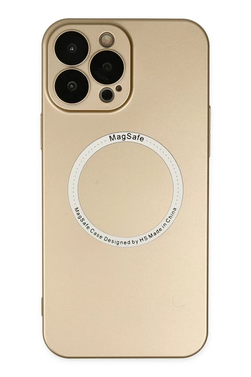 Newface Apple iPhone 14 Pro Kılıf Jack Magneticsafe Lens Silikon - Gold