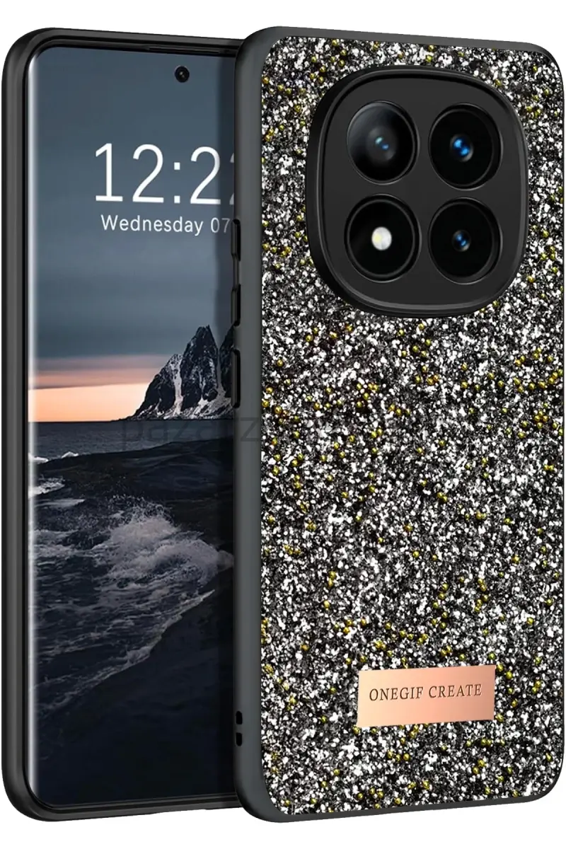 Onegif Xiaomi Redmi Note 14 Pro 4G Bright Simli Kapak - Gümüş