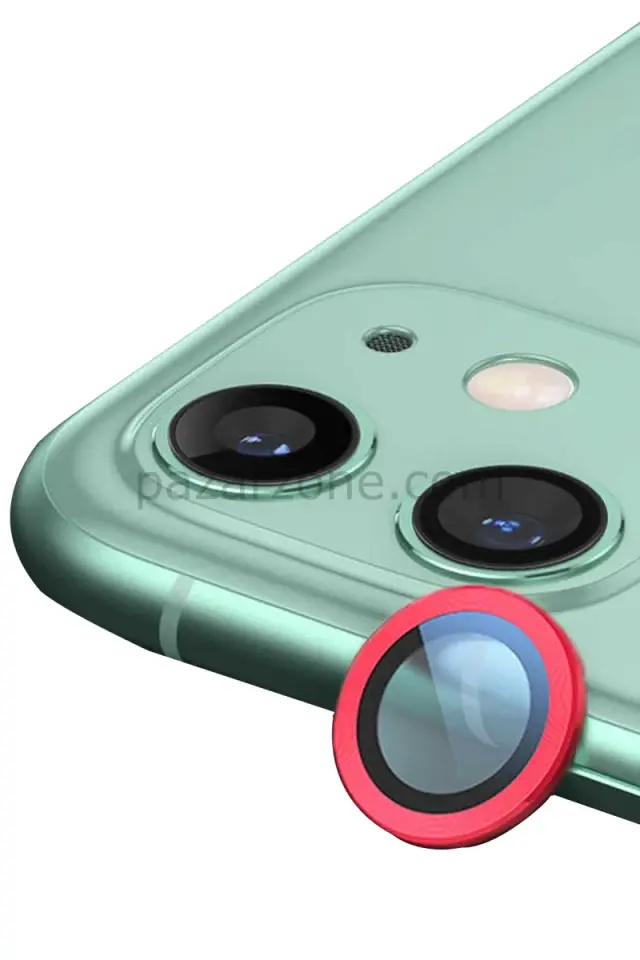Newface Apple iPhone 11 Raze Metal Kamera Lens - Kırmızı