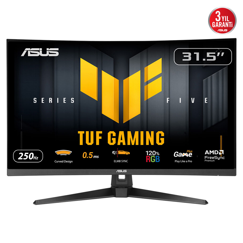 ASUS TUF GAMING VG32VQM5B 31,5" 0,5ms, 250Hz, FullHD Curved, DP, 2xHDMI, VA Panel, 1500R, Display Widget Center, GAMING Monitör