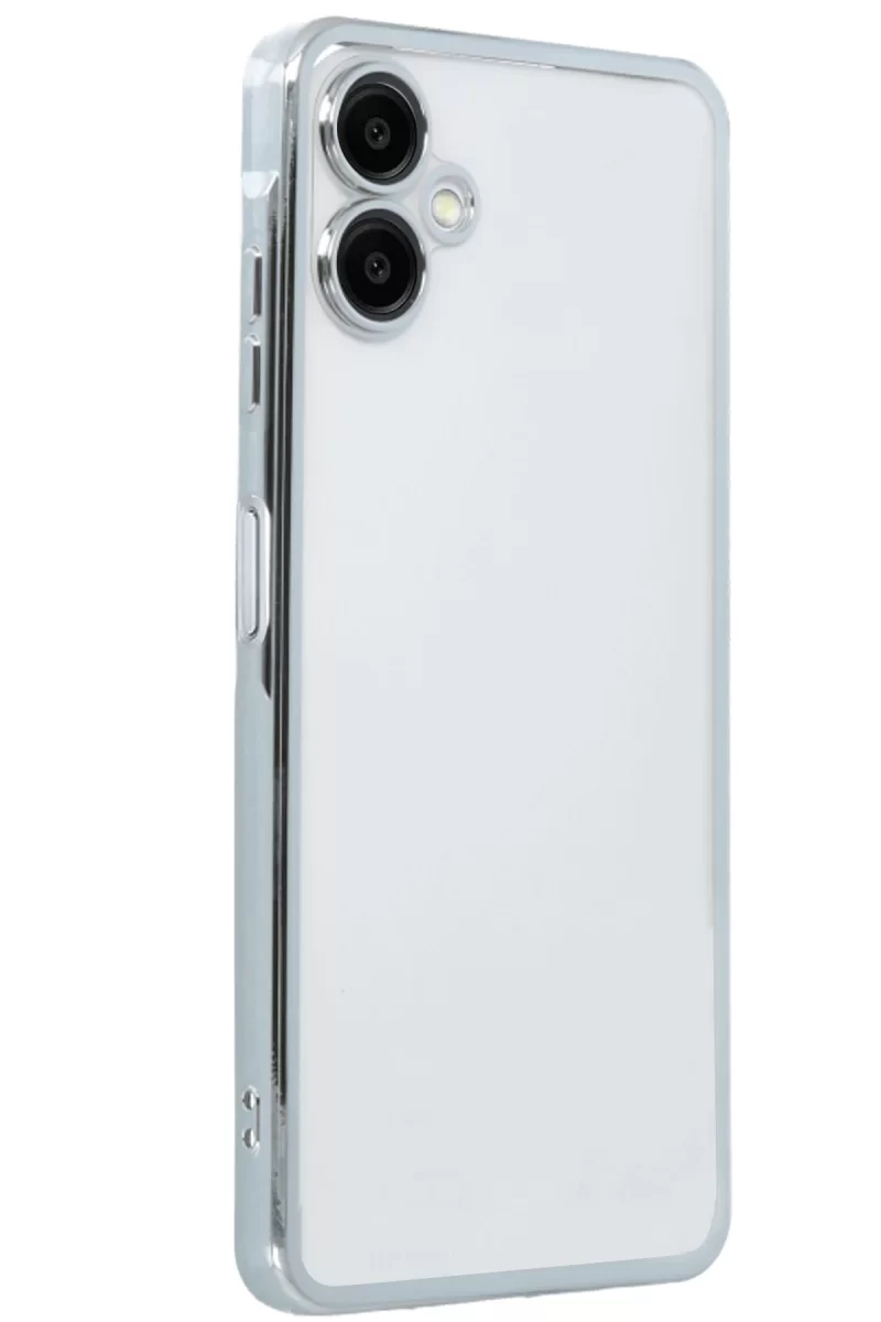 Newface Samsung Galaxy A06 Kılıf Razer Lensli Silikon - Gümüş