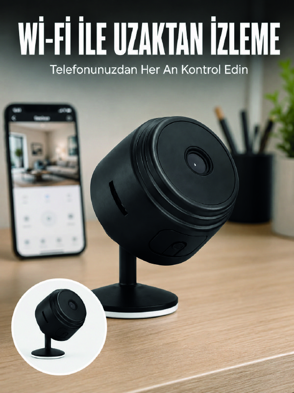 A9 Kablosuz Mini IP Kamera Wi-Fi Destekli Uzaktan İzleme Özellikli HD Güvenlik Kamerası