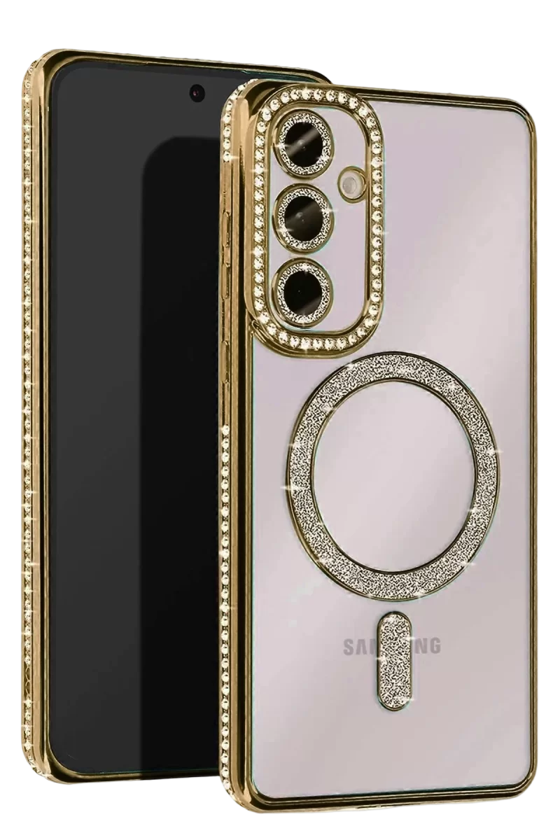 Newface Samsung Galaxy A25 5G Joke Simli Magneticsafe Kılıf - Gold