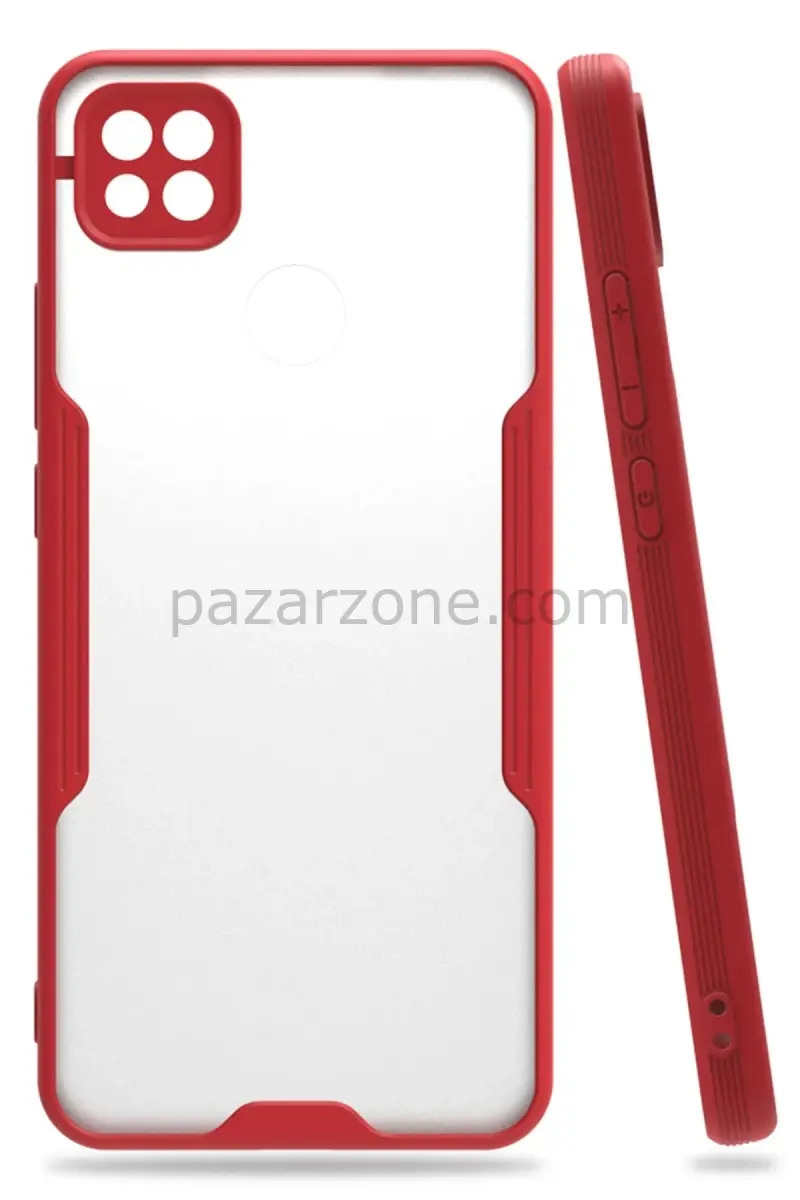 Newface Xiaomi Redmi 9C Kılıf Platin Silikon - Kırmızı