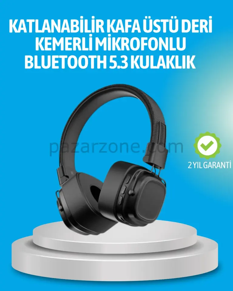 Deep Bass Destekli Kablosuz Katlanabilir Kulak Üstü Kulaklık