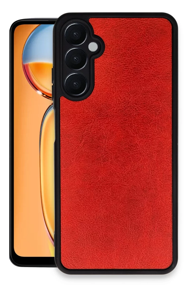 Newface Samsung Galaxy A25 5G Kılıf Aras Deri Kapak - Kırmızı