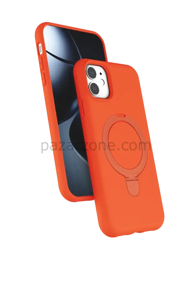 Newface Apple iPhone 11 Regal Magsafe Standlı Kapak - Turuncu