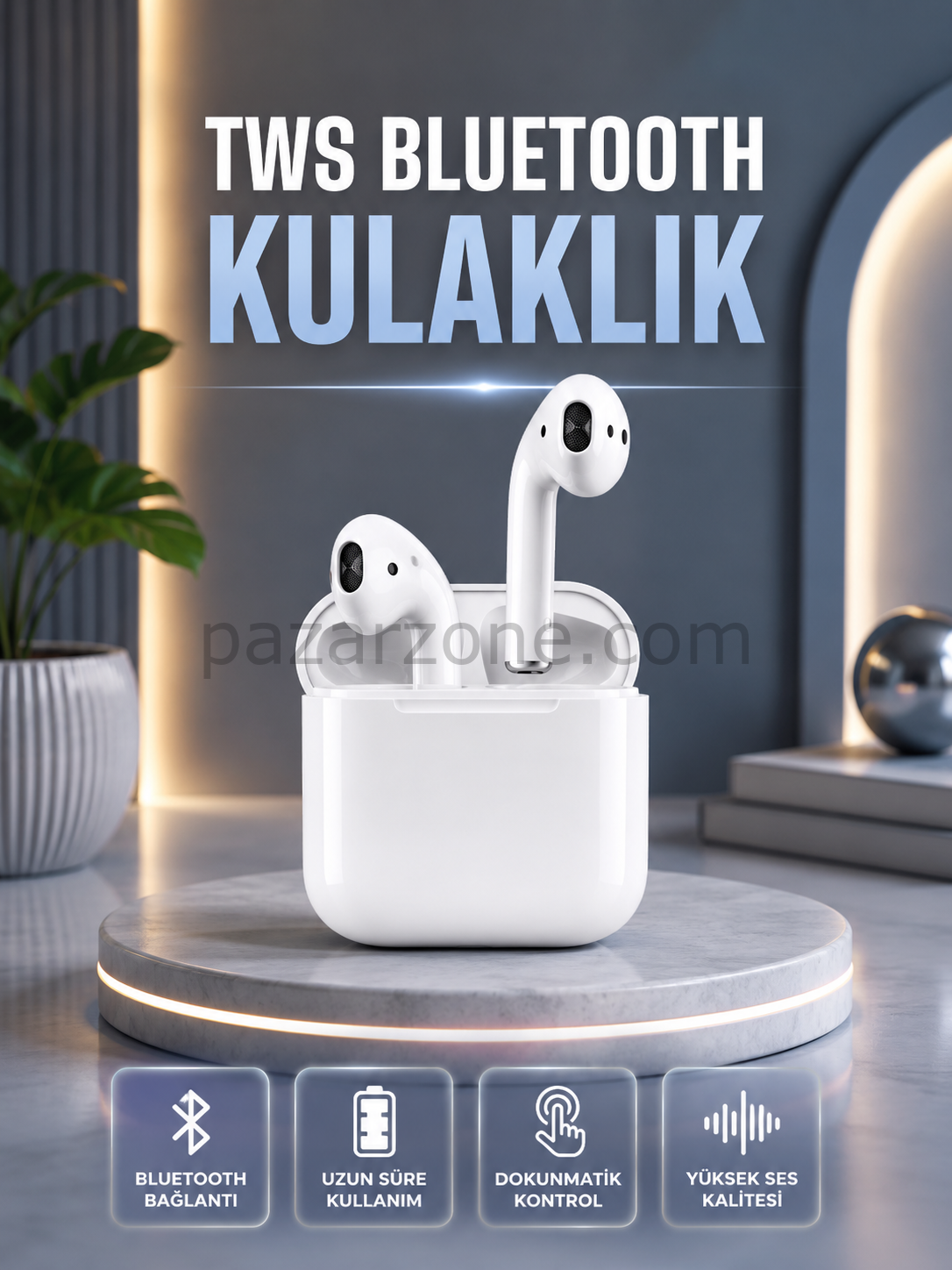 2.Nesil Kablosuz Bluetooth Kulaklık Uzun Pil Ömrü