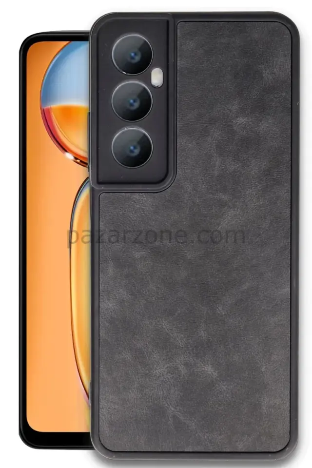 Newface Realme C65 Kılıf Aras Deri Kapak - Siyah