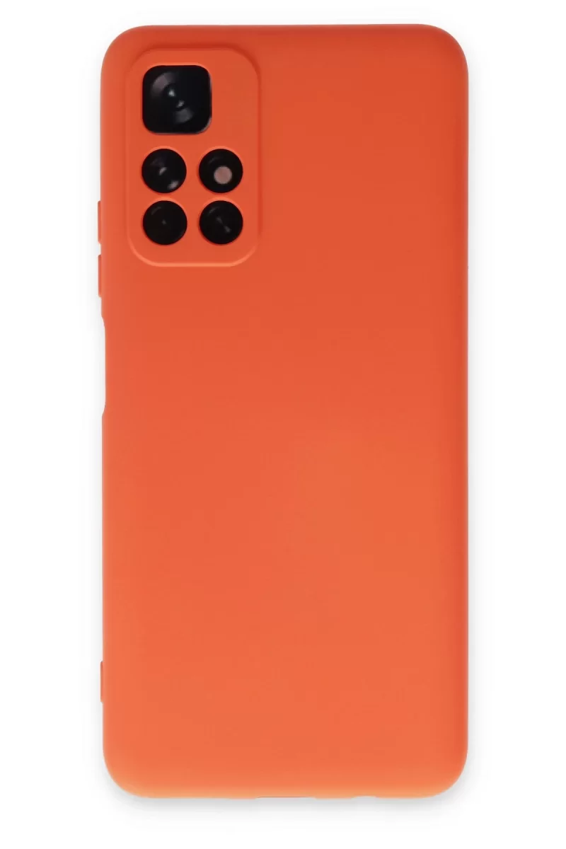 Newface Xiaomi Redmi Note 11T Kılıf Nano içi Kadife Silikon - Turuncu