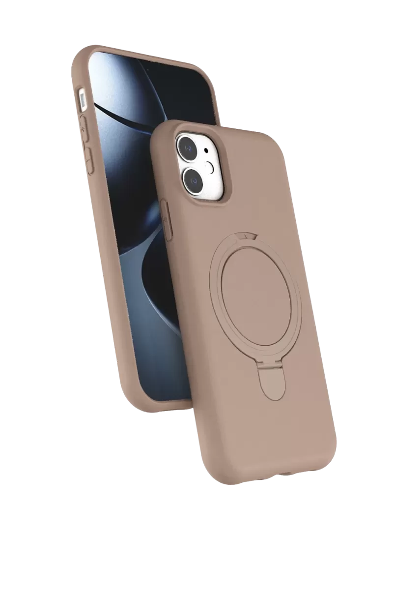 Newface Apple iPhone 11 Regal Magsafe Standlı Kapak - Çöl Titanyum