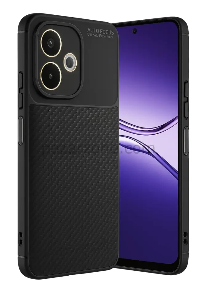 Newface Oppo A5 Pro 4G Kılıf Auto Focus Karbon Kapak - Siyah