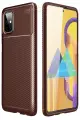 Newface Samsung Galaxy M51 Kılıf Auto Focus Karbon Kapak - Kahverengi