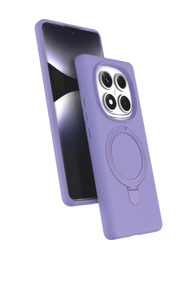 Newface Xiaomi Redmi Note 14 Pro 5G Regal Magsafe Standlı Kapak - Lila