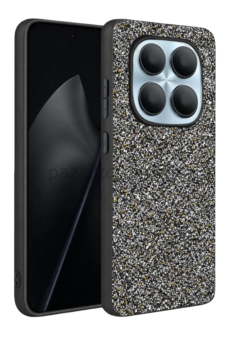 Onegif Xiaomi Redmi Note 15 Pro 5G Bright Simli Kapak - Gold