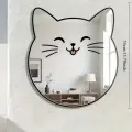 Kırılmaz Pleksi Gülen Kedi Duvar Aynası - 35x35 cm Çocuk ve Bebek Odası Dekoratif Ayna