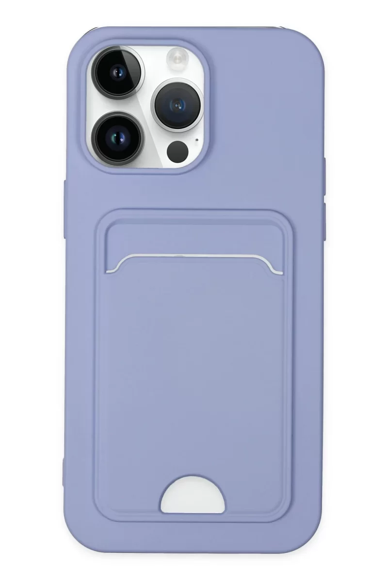 Newface Apple iPhone 14 Pro Kılıf Kelvin Kartvizitli Silikon - Lila