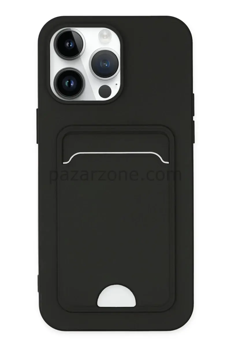 Newface Apple iPhone 14 Pro Kılıf Kelvin Kartvizitli Silikon - Siyah